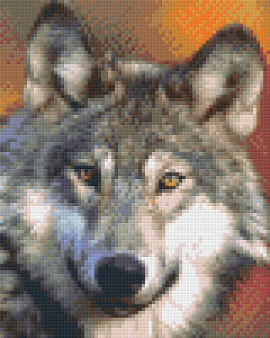 Gray Wolf Four [4] Baseplate PixelHobby Mini-mosaic Art Kits